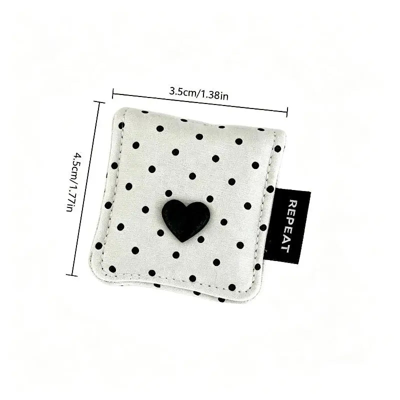 ^Earphone Decoration Accessories Handmade Fabric Cute Wave Dot Earphone Storage Bag Data Cable Organizer