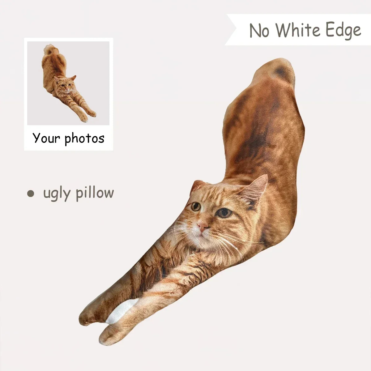 IHX Ugly Cat Dog Zany Pillow,Custom Pet 3D Pillow,Personalized Pet Pillow From Photo,Pet Loss Memorial Gift,Stuffed Toys Dolls