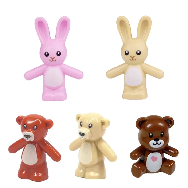 MOC Animal Scene Building Blocks Cats Dogs Sheep Pigs Chickens Eagle Parrots Dolphin Zoo Fram Accessories DIY Toys Bricks T14