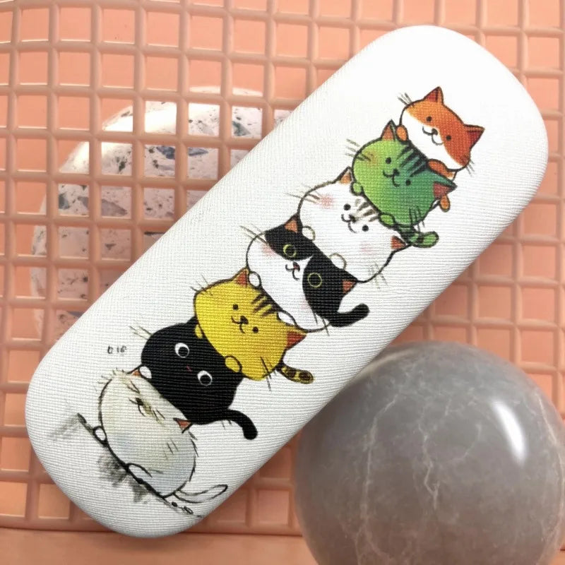 Cute Round-Headed Cat-Themed Contact Glasses Case Stylish and Convenient for Storing Prescription Sunglasses Glasses Storage Box