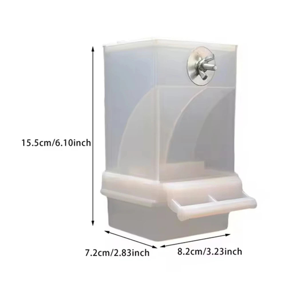 Parrot Feeder Anti-Spill Transparent Bird Food Box Clear Feeding Device for Parrots Durable Bird Feeding Box