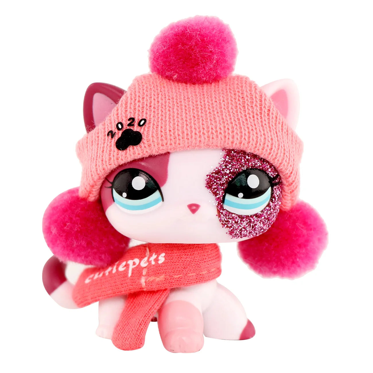 LPS Mini Pet Shop Pet Bobble Head Toy Rare Yellow Short Hair Cat Collectible Gift for Child Cute Animal Toys