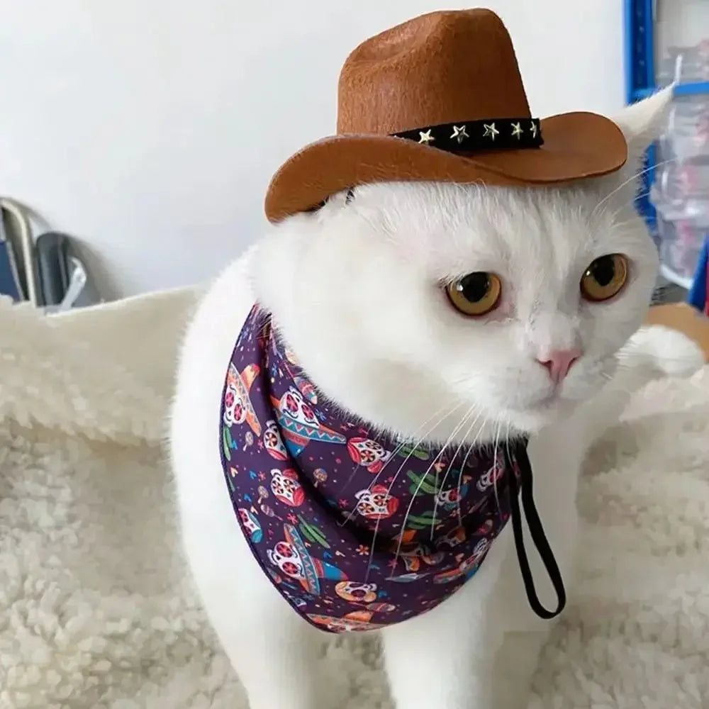 British Pet Dog Hat Star Cowboy Hat Pet Supplies Adjustable Dog Costume Top Hat Headwear Pet Hat Dogs Caps Pet Sun Hats for Cats