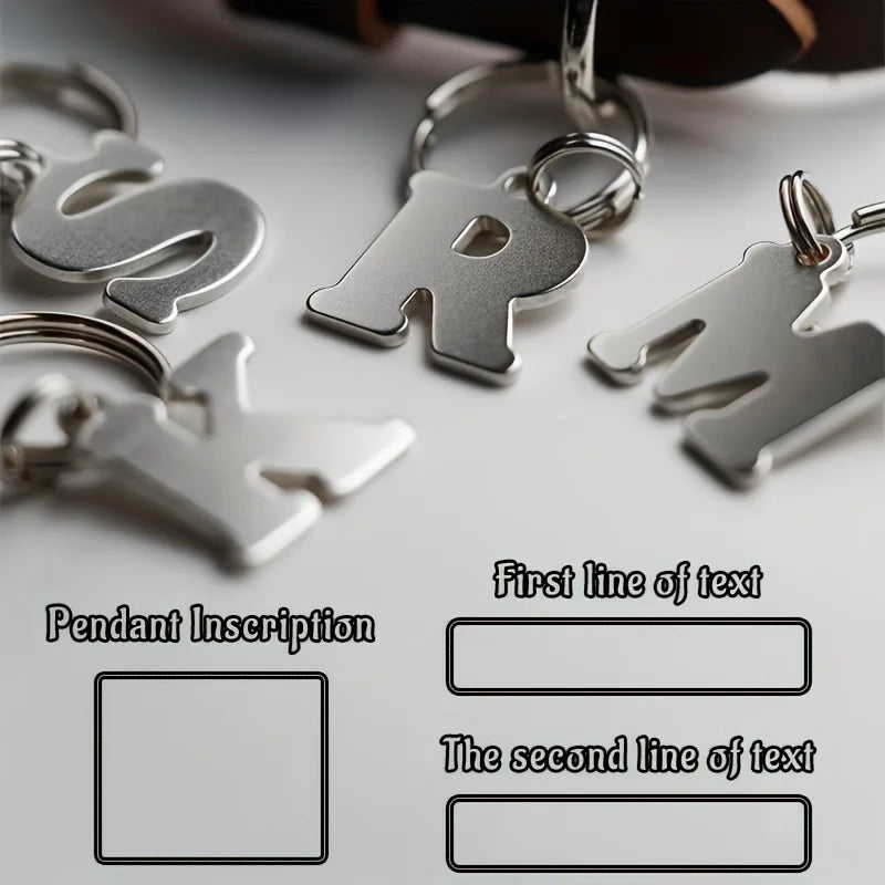 [Customized Products] Personalized Stainless Steel Pet Pendant Keychain, Customizable Pet Id Tag Letter Pendant, Custom Dog Tag