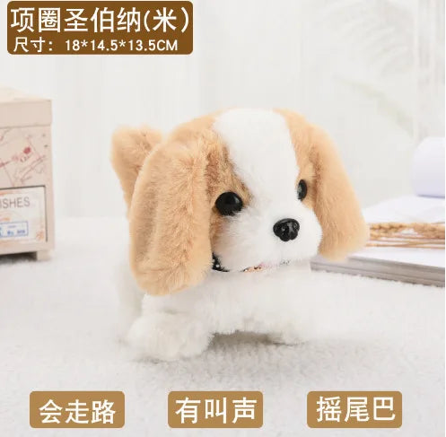 Electric Plush Dog Toy Walking Barking Moving Machine Simulation Plush Pet Toy for Dogs Interactive Play and Entertainment