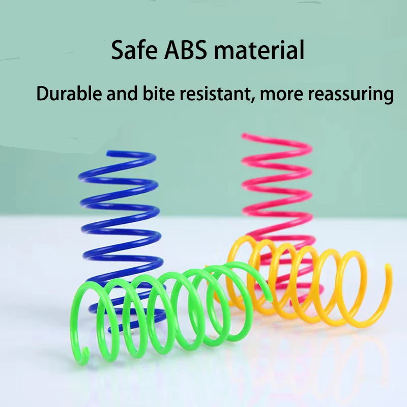 4pcs Kitten Cat Toys Wide Durable Heavy Gauge Cat Spring Toy Colorful Springs Cat Pet Toy Coil Spiral Springs Pet Intera