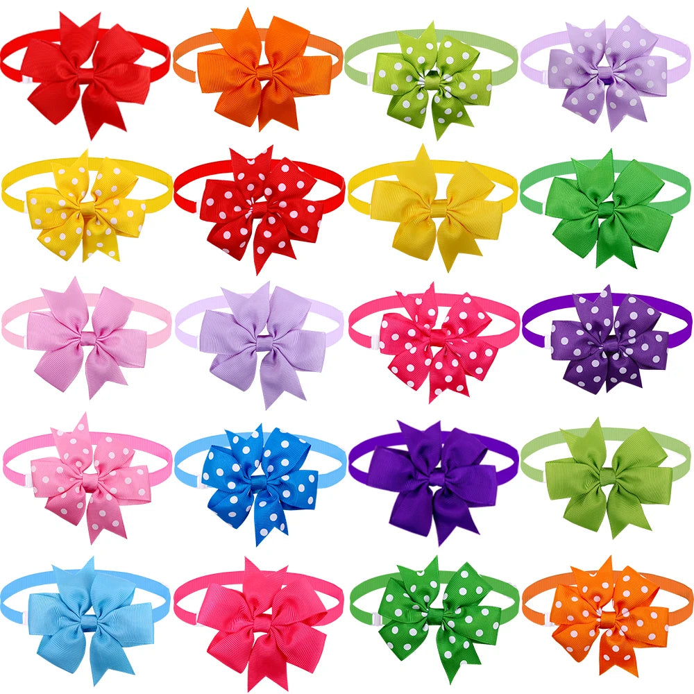 Handmade Bulk Pet Dog Bow Tie Bright Dogs Pets Accessories Cute Pet Dog Bowties Dog Grooming Products Pet Shop Dog Supplies