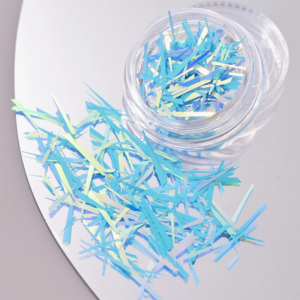 1Box Irregular Holographic Broken Glass Paper Aurora Nail Foil Decal Gradient Laser Flakes Sticker DIY Accessories Manicure Deco