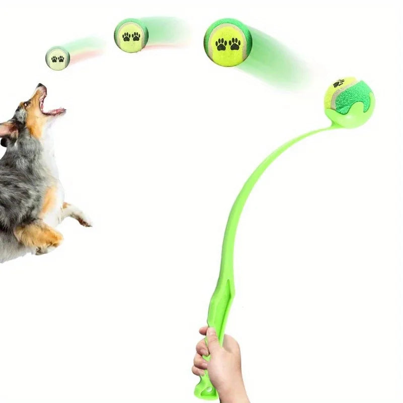 Pet Tennis Ball Launcher Stick - Interactive Outdoor Dog Training Toy, Durable Ball Thrower for Canine Exercise and Play Trainin