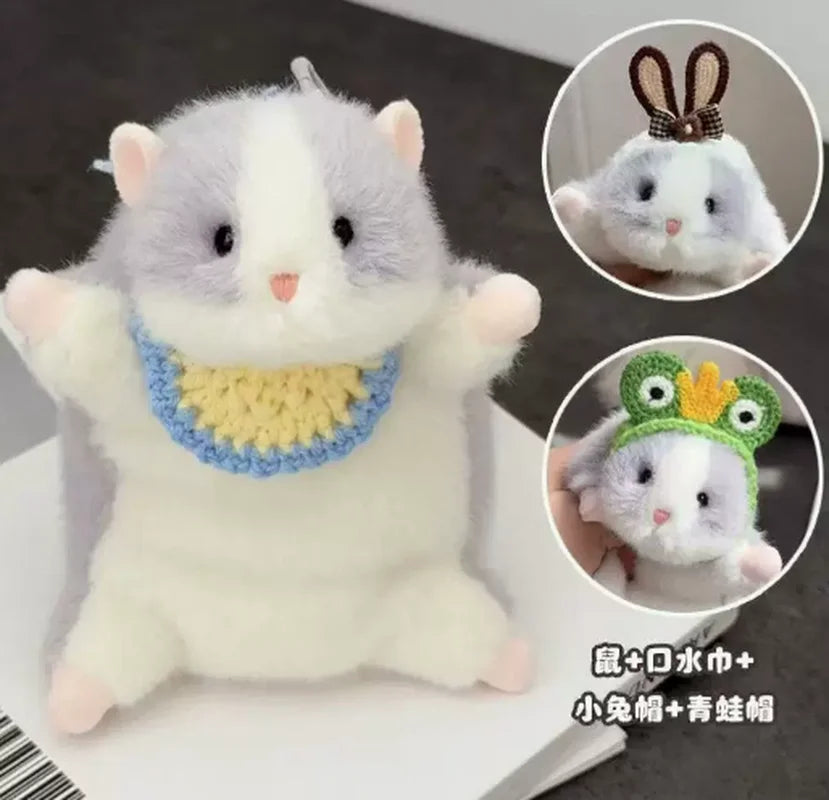 New Products In Stock Cute Golden Bear Little Hamster Plush Toy Cartoon Cute Pet Keychain Bag Pendant Girl Style To Good Friends