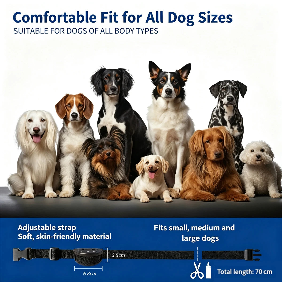 Automatic Anti-barking Click Training Waterproof Shock Collar Electric Dog Anti-bark Device for Dogs Stop Big Pets Products Pet