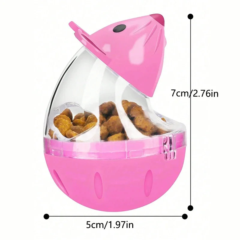 Mouse tumbler leaks food ball pet cat dog leaks food device dog cat interactive play toys cat toys.