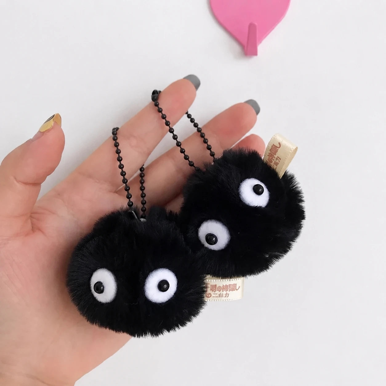 5 Pcs Briquette Doll Pendant Keychain Bag Accessories Cute Plush Black Coal Ball Cartoon Toy Pendant Gift Wholesale
