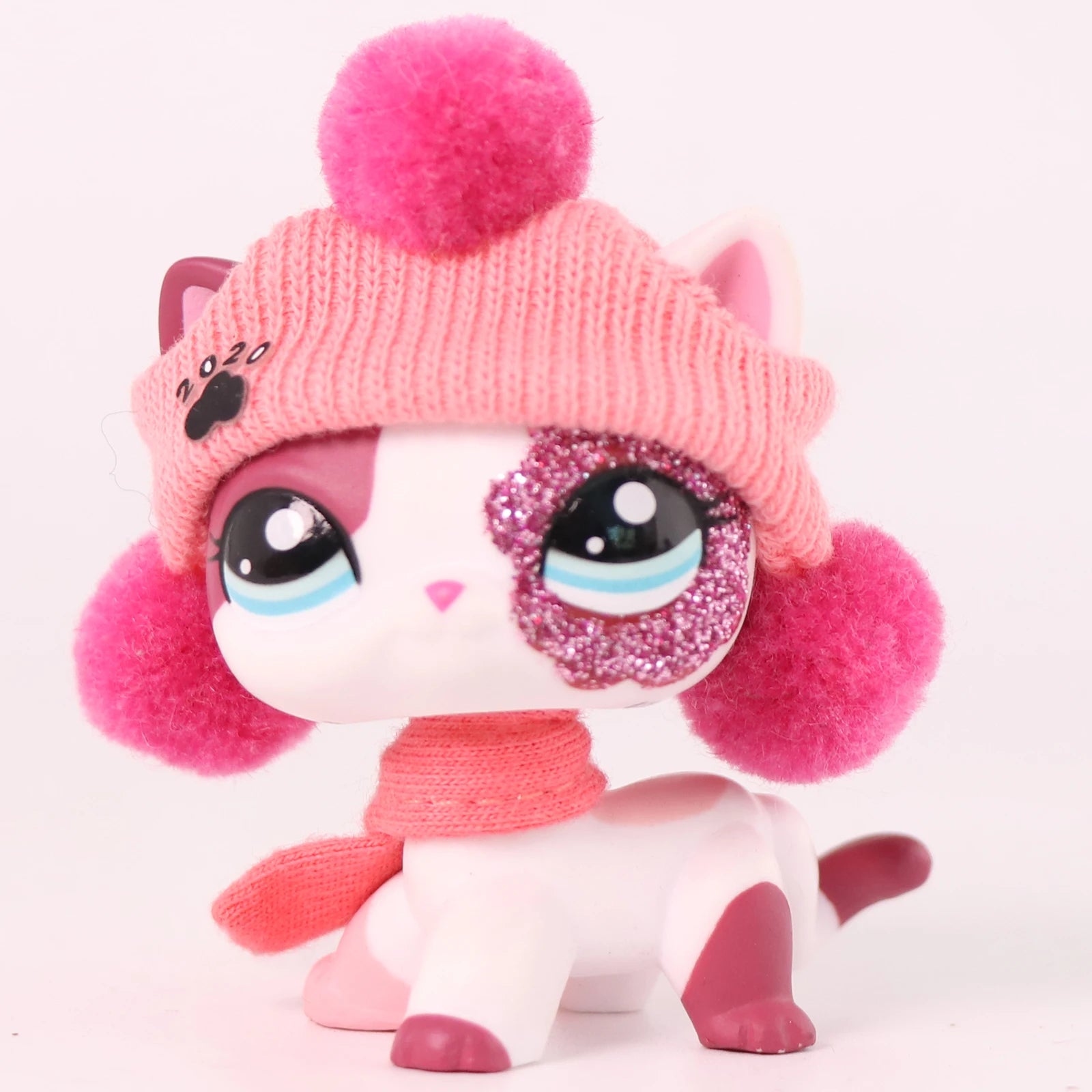 LPS Mini Pet Shop Pet Bobble Head Toy Rare Shorthair Cat with Accessories Collectible Gift for Child Cute Animal Toys