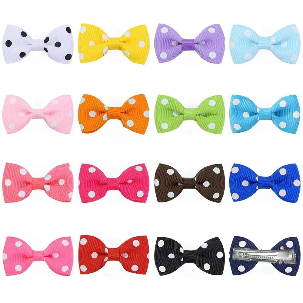 10/20Pcs Dot Pet Grooming Hair Clips Dog Cat Bows Hairpin Pet Girls Barrette for Small Dogs Supplies Pet Hair Grooming Acce