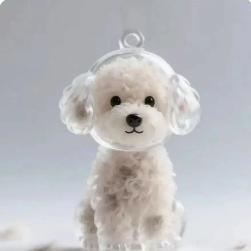 Cute Dog Pendant Keychain Pet Hair Collection Memorial Capsule With Key Ring Unique Keychain Novel Trendy Souvenir for Pet Lover