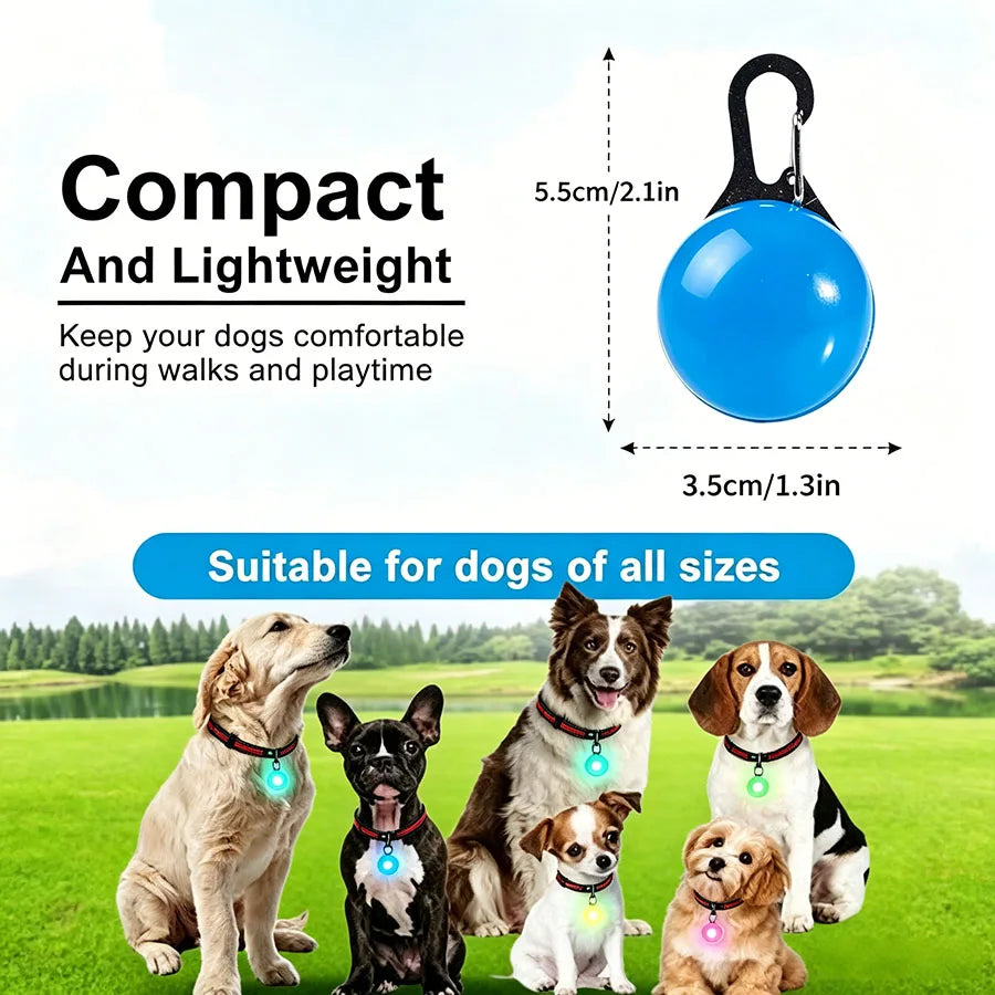 Rechargeable USB LED Dog Collar Pendant Pet Luminous Flash Light for Puppy Leash Accessory Decoration Dog Necklace
