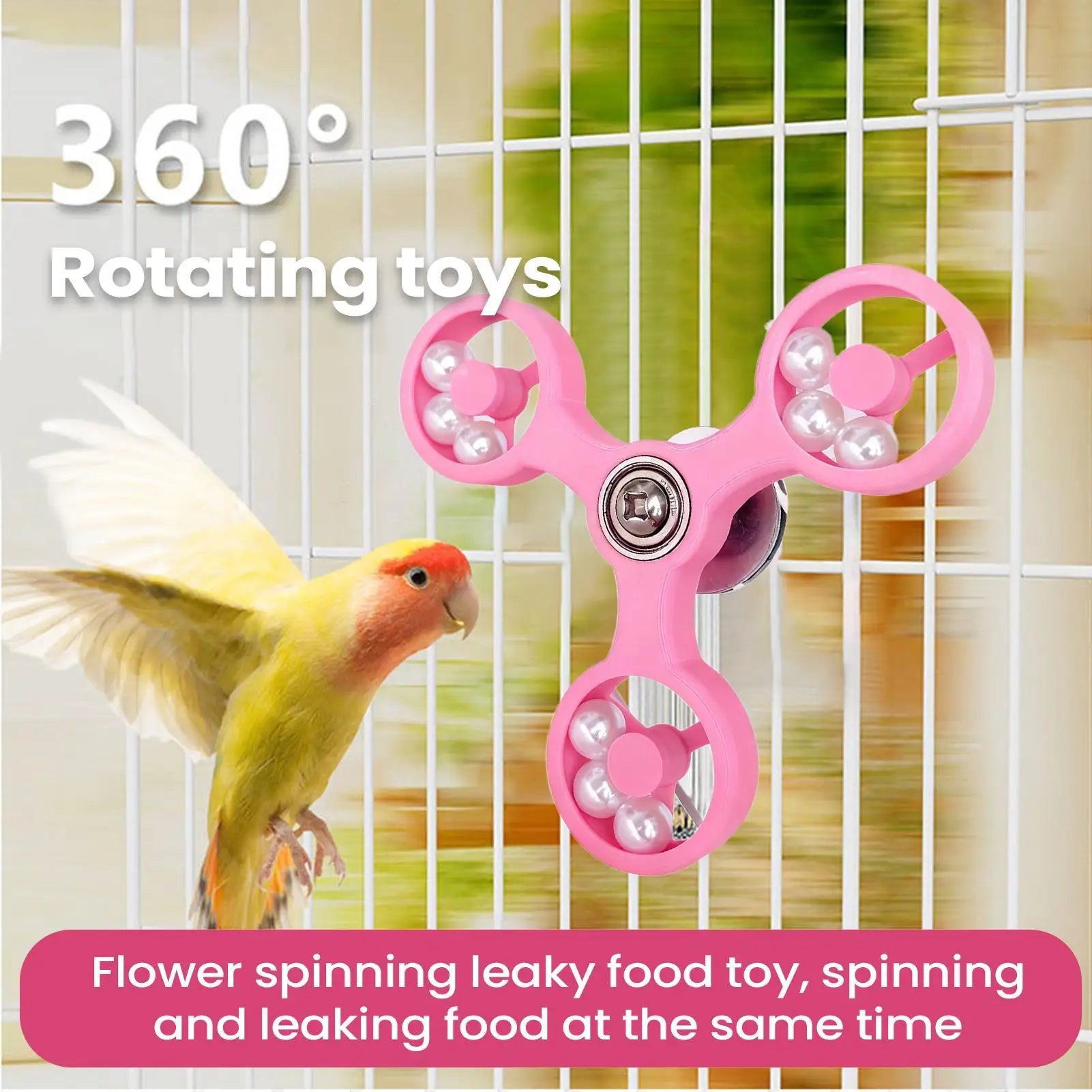 Interactive Parrot Toy Bird Cage Toy for Parrots Rotating Toys for Mental Stimulation and Entertainment Rotating Bird Toys