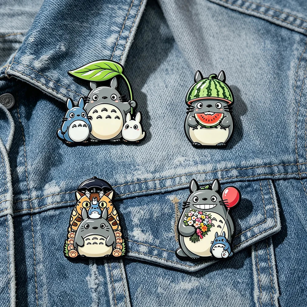 4pcs Anime Cat Enamel Pin Set Cute Cartoon Manga Brooches for Backpack Hat Lapel Cosplay Jewelry Gift for Fans