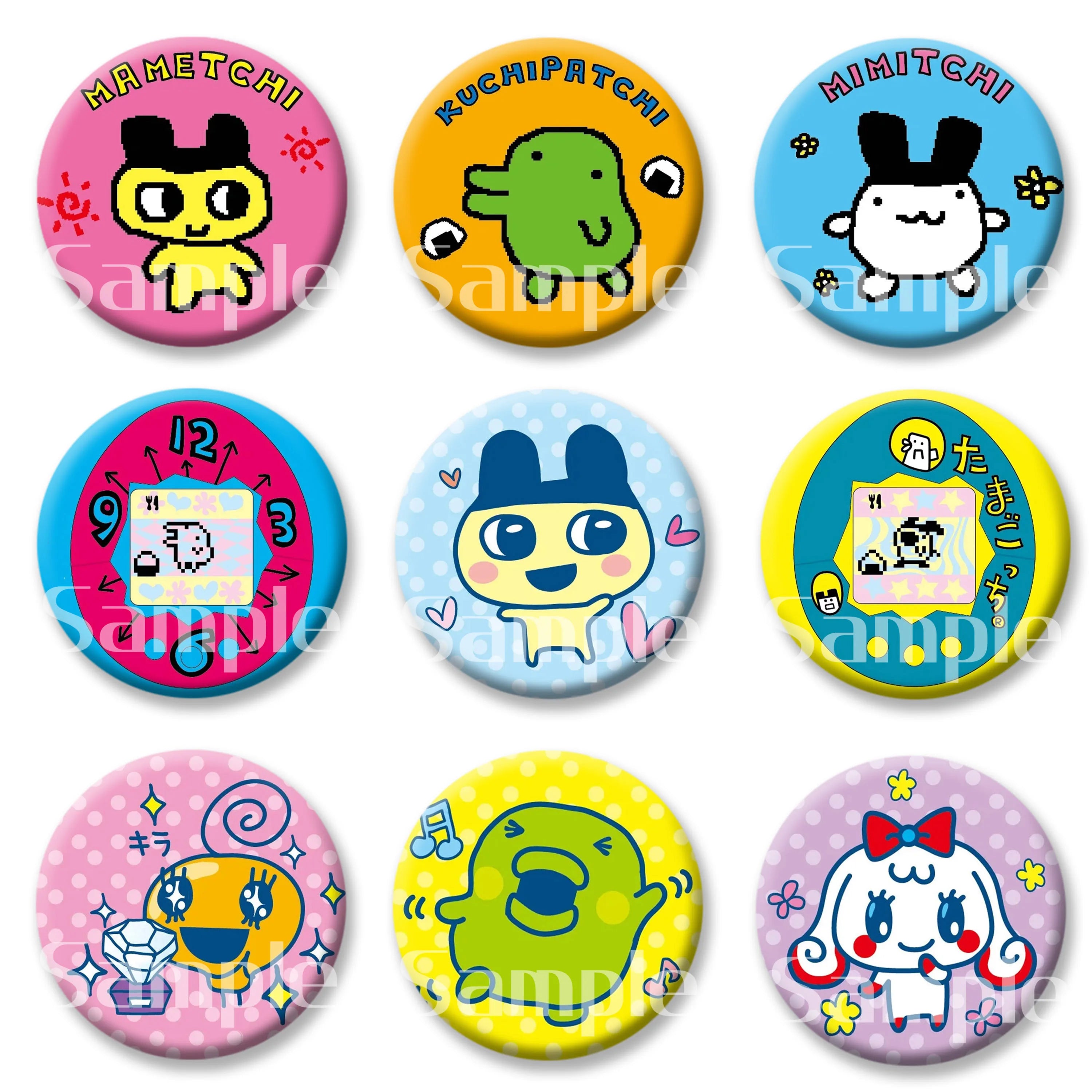 Tamagotchi Electronic Pets Cute Round Brooch Badge Refrigerator Magnets Keychain Mirror 58mm Jewelry Accessories Kawaii Gifts