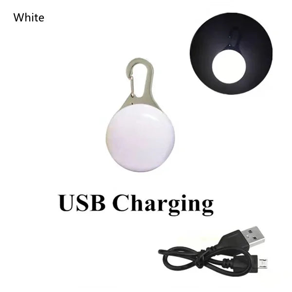 Rechargeable USB LED Dog Collar Pendant Pet Luminous Flash Light for Puppy Leash Accessory Decoration Dog Necklace