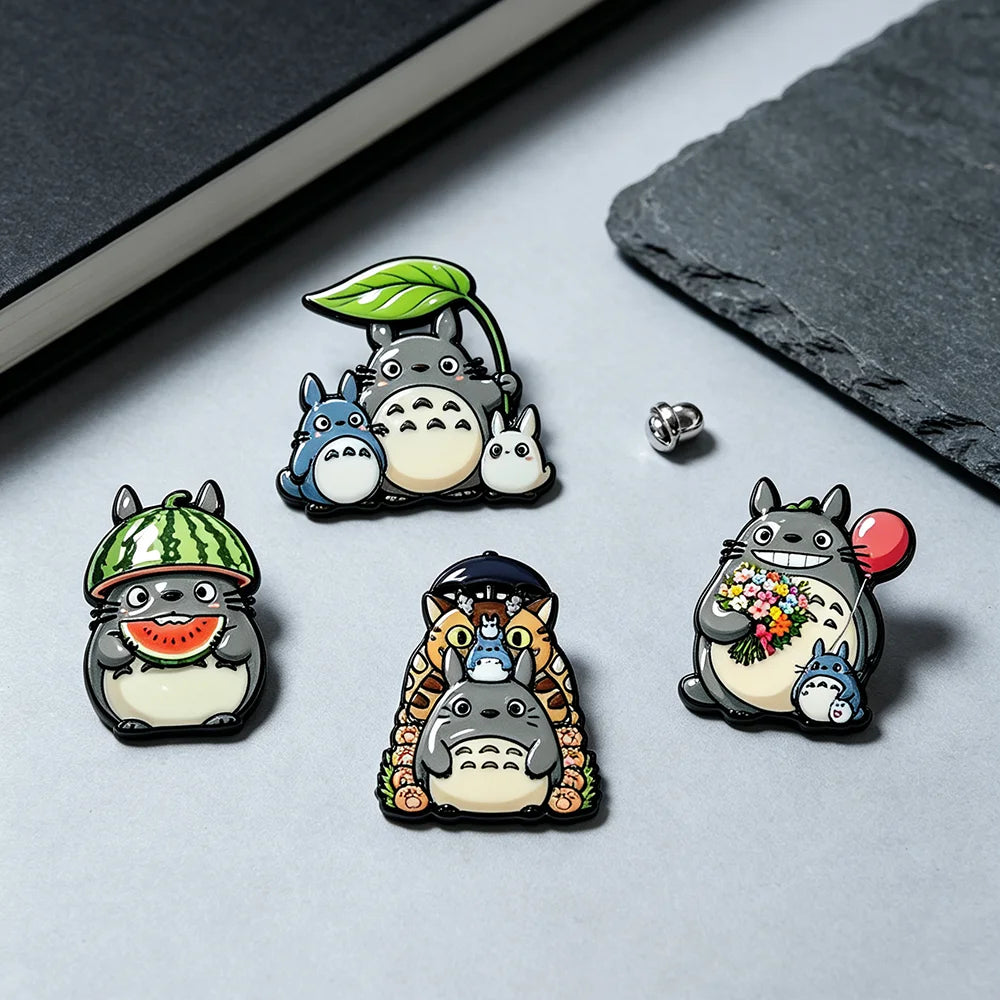 4pcs Anime Cat Enamel Pin Set Cute Cartoon Manga Brooches for Backpack Hat Lapel Cosplay Jewelry Gift for Fans