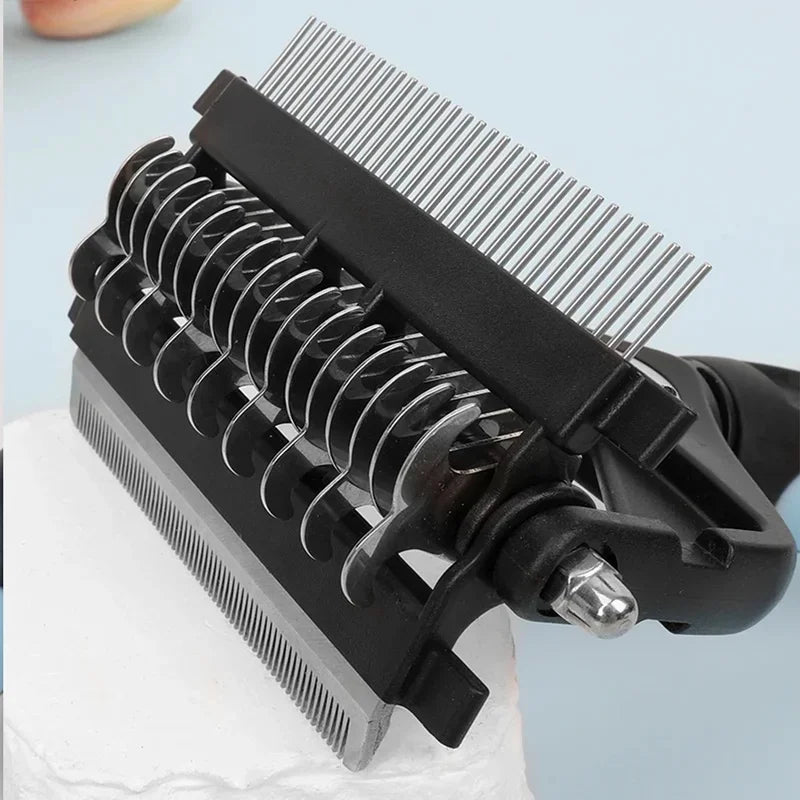 3‑In‑1 Pet Deshedding Brush, Dog Cat Fur Remover Knot Cutter Comb, Multifunctional Puppy Grooming Shedding Brush Pet Hair Care S
