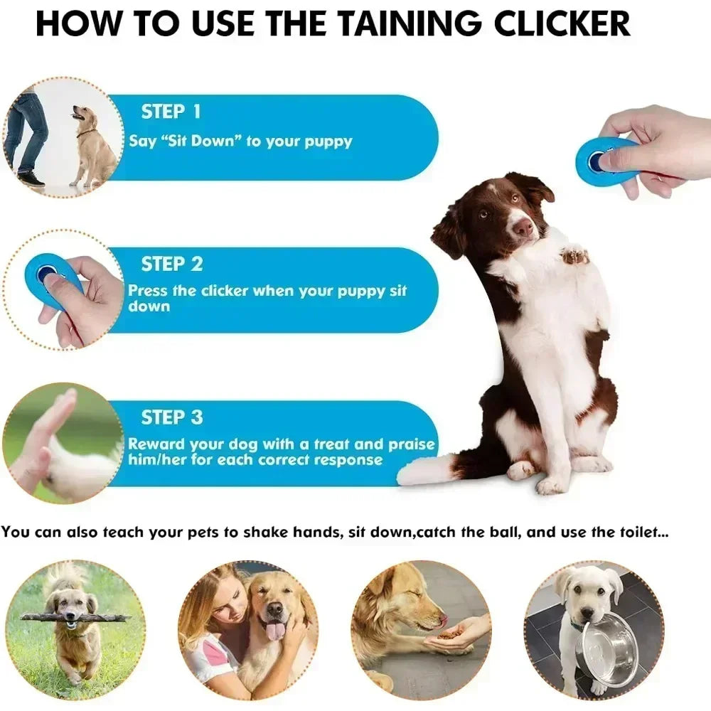 Dog Training Clicker Easy To Use for Cats Puppy Birds Horses Pet Product with Adjustable Wrist Strap Durable Lightweight