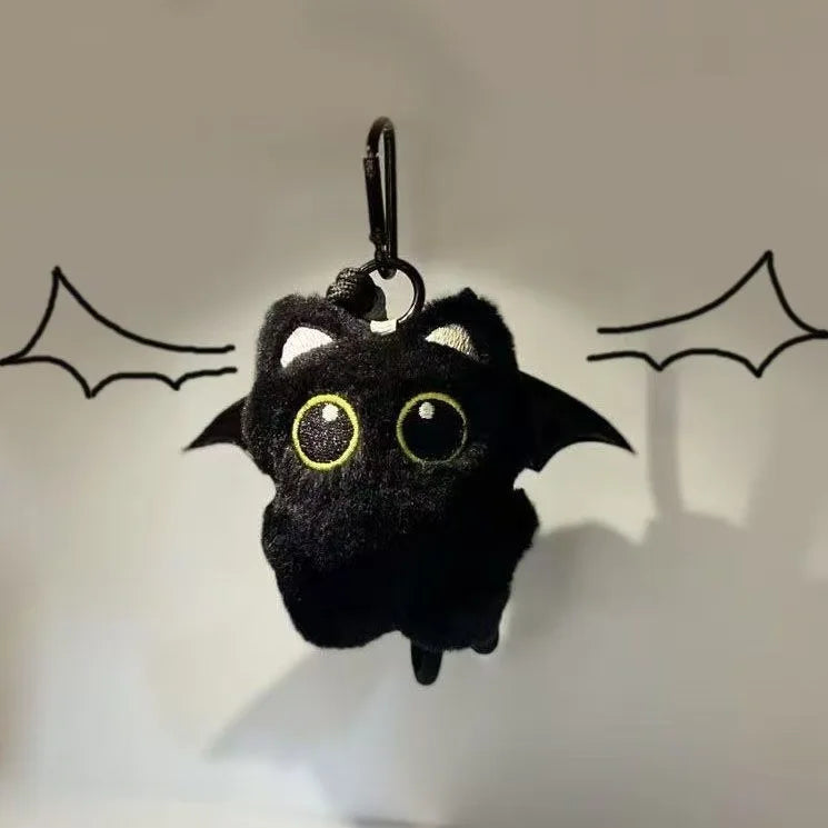 Yupsk 6/1pcs Cute Plush Black Cat Doll Toy Keychain Bag Pendant Charms Kawaii Keyring Accessories For Women Couples Gift