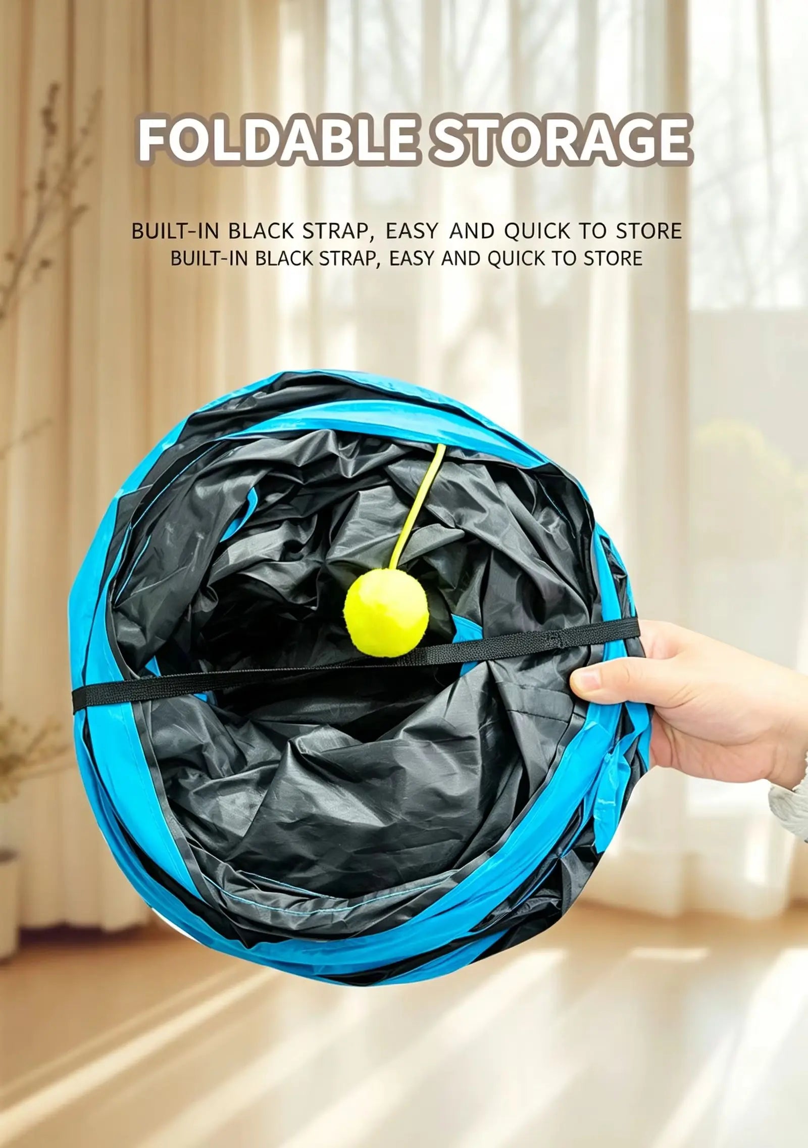 HTMCK New Design Extended Black Three-Way Cat Tunnel Toy, New Shaped Faucet Pet Passage Cat Toy, Rolling Dragon Toy