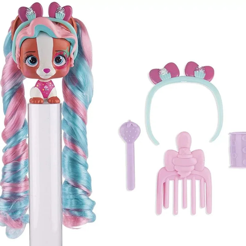 I Love Vip Pets Hairdressing Doll Pet Dog Genuine cartoon Poodle Surprise Blind Box Braided Hair Toys Set Girl'S christmas Gifts