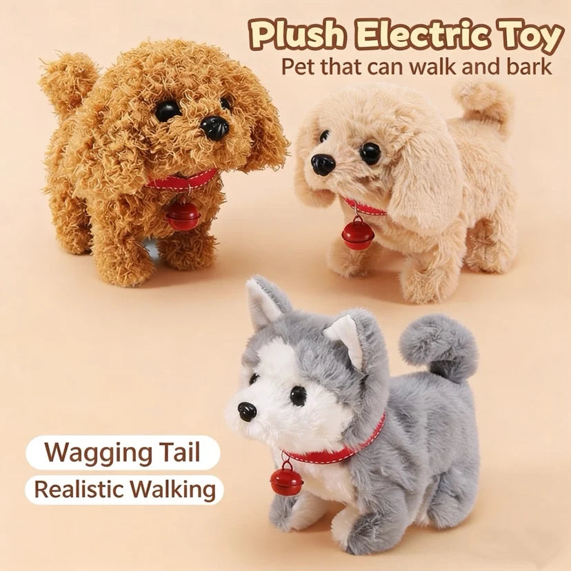 Electric Plush Dog Toy Walking Barking Moving Machine Simulation Plush Pet Toy for Dogs Interactive Play and Entertainment
