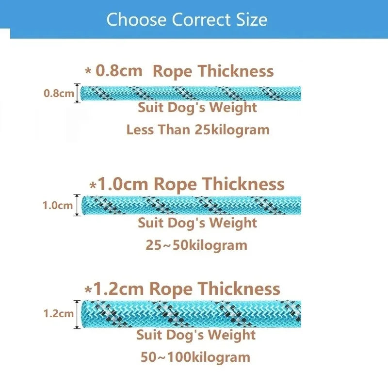 150cm/200cm/300cm Strong Dog Leash Prevent Dog Burst Forward Leash for Dogs Pet Accessories Pull Slip Shain Rope Walk Dog Leash