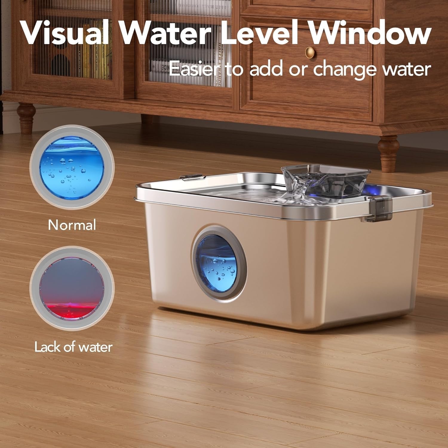 Stainless Steel 3 Gallon Pet Water Fountain Ultra Quiet Smart Pump Multi Pet