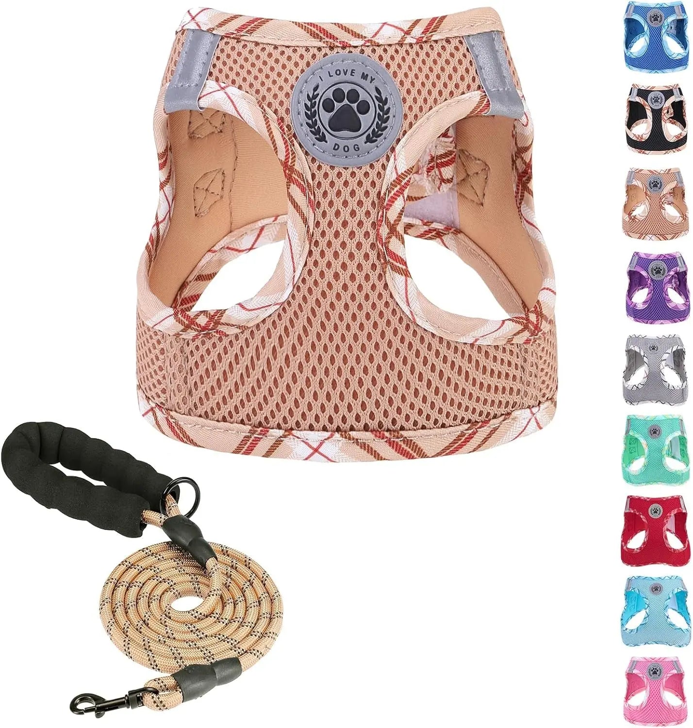 Step-In Dog Harness & Leash Set in Various Patterns – Reflective No Pull (XS- XL)