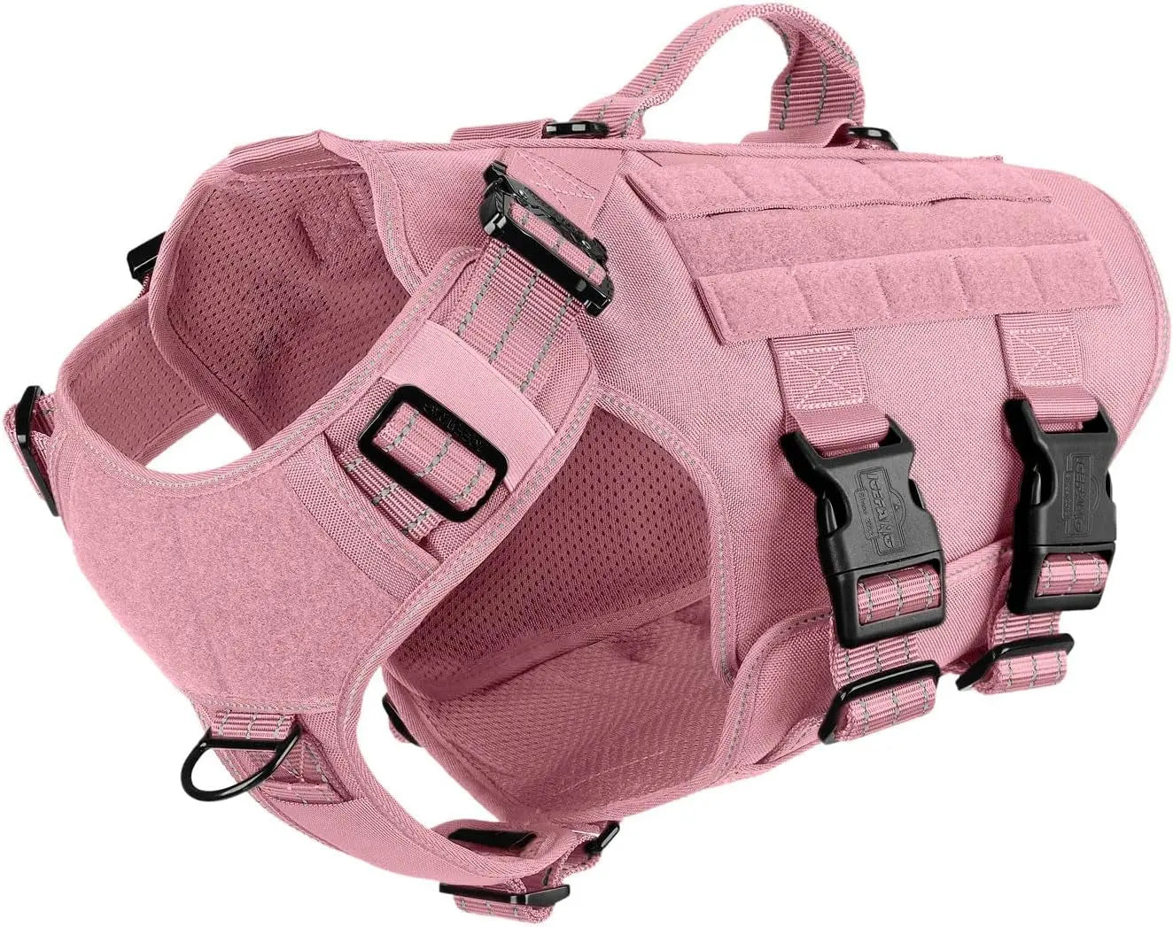Tactical Dog Harness 6 Buckle No Pull MOLLE Vest Adjustable 3/4 Coverage