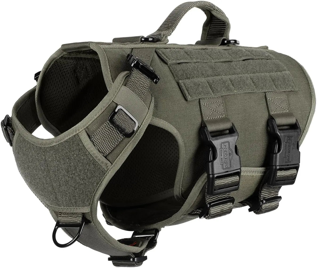 Tactical Dog Harness 6 Buckle No Pull MOLLE Vest Adjustable 3/4 Coverage