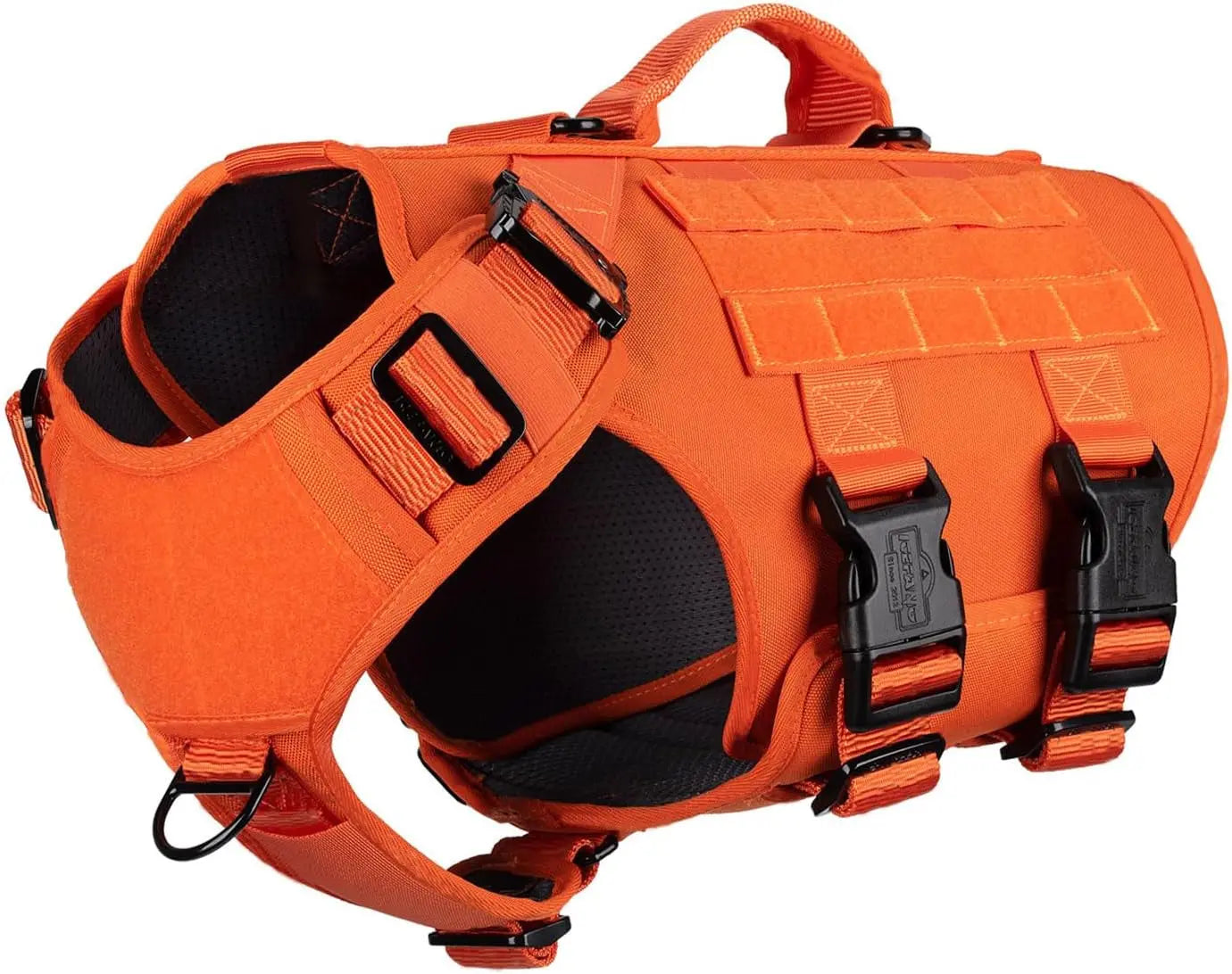 Tactical Dog Harness 6 Buckle No Pull MOLLE Vest Adjustable 3/4 Coverage