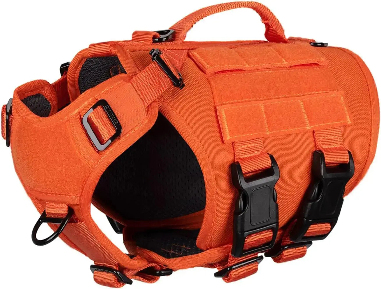Tactical Dog Harness 6 Buckle No Pull MOLLE Vest Adjustable 3/4 Coverage