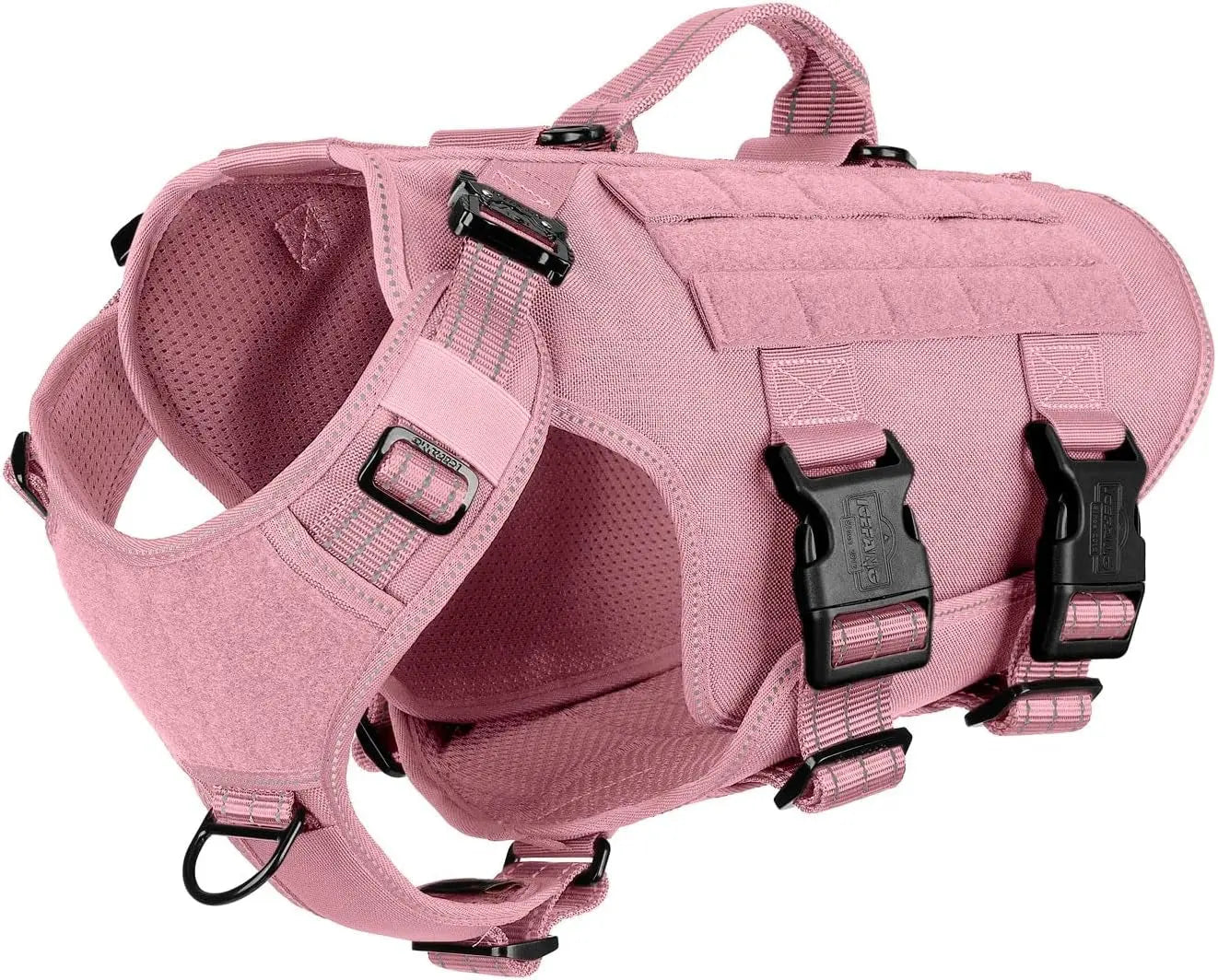 Tactical Dog Harness 6 Buckle No Pull MOLLE Vest Adjustable 3/4 Coverage