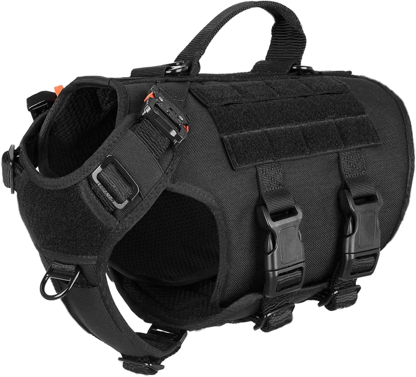 Tactical Dog Harness 6 Buckle No Pull MOLLE Vest Adjustable 3/4 Coverage