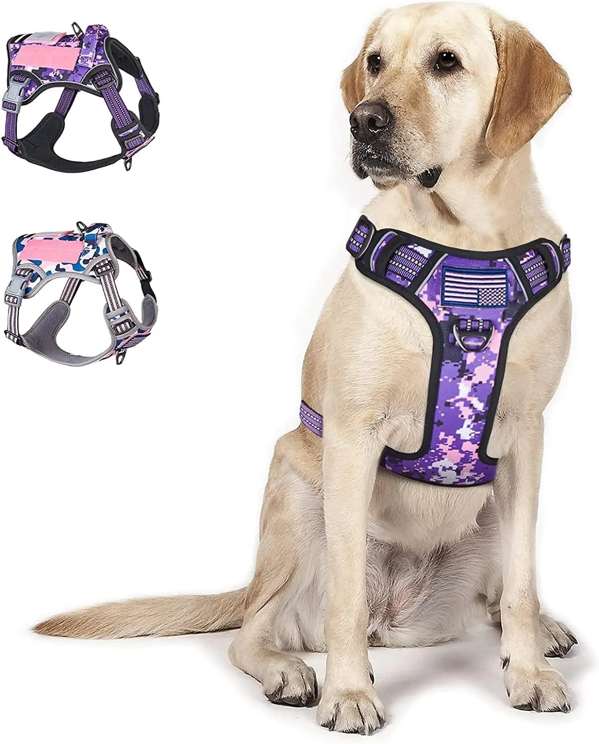 Tactical No-Pull Dog Harness – Reflective Training Vest with Handle