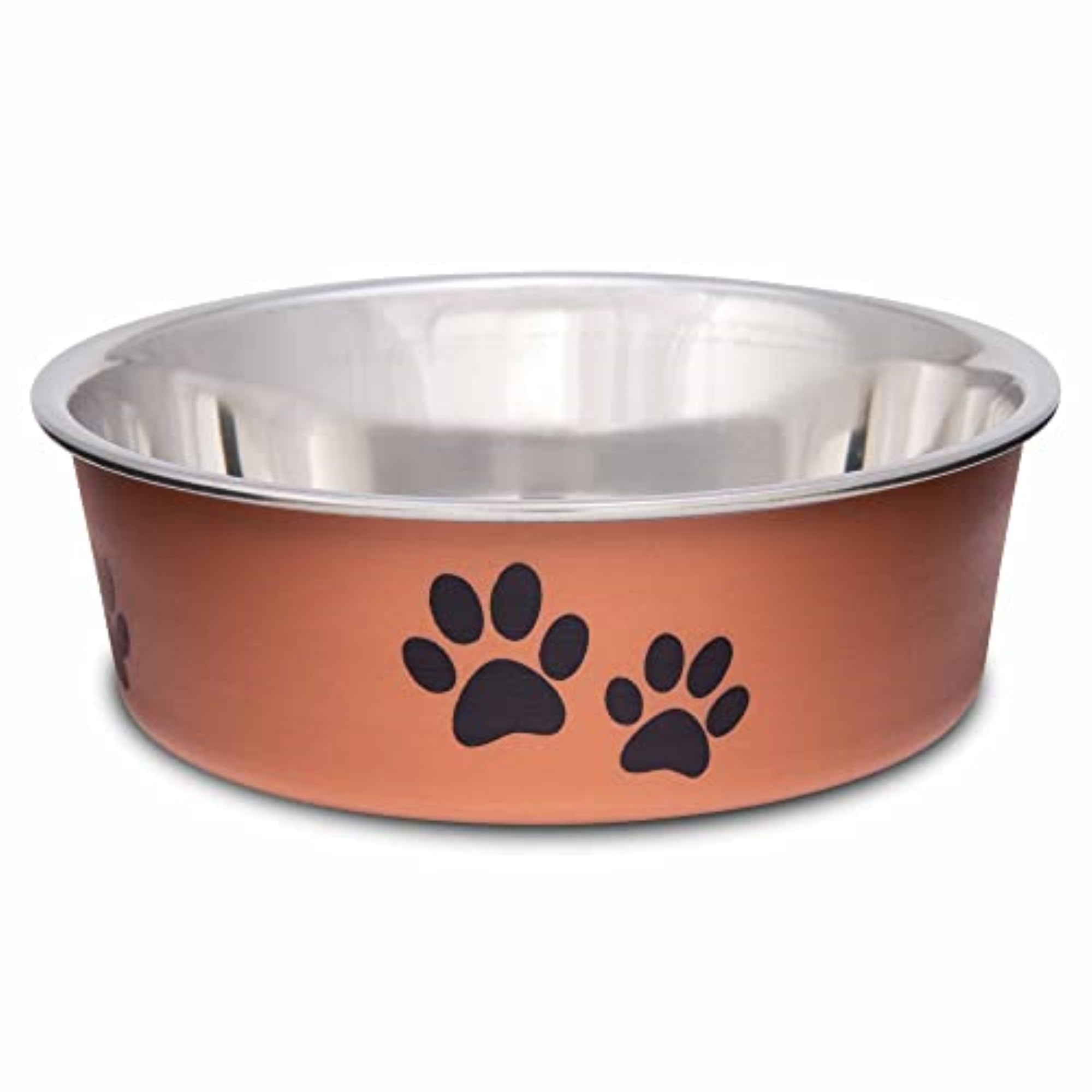 Loving Pets  Bella Bowls  Dog Food Water Bowl No Tip Stainless Steel Pet Bowl No Skid Spill Proof (Small, Copper)