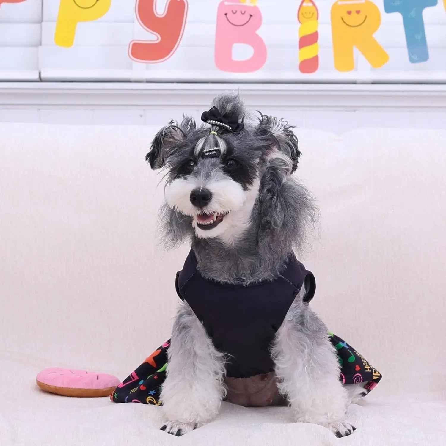 Velvet Dog Birthday and Holiday Dress  For Small Dogs Puppy Holiday Skirt XXS–L