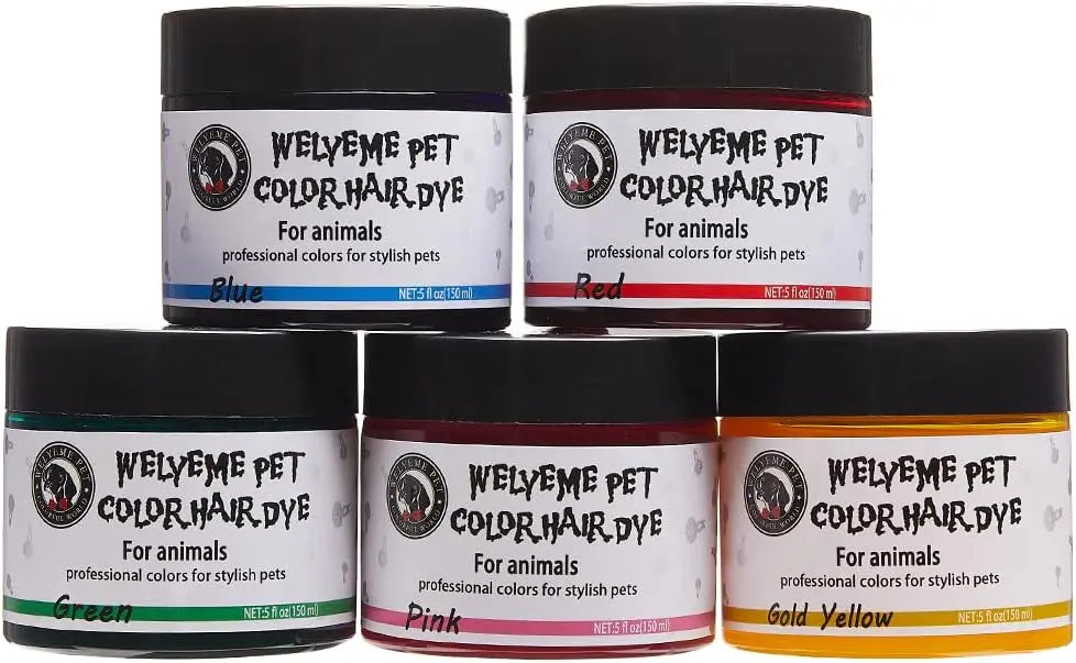 WELYEME Permanent Pet Hair Dye for Dogs, Bright Professional Color Kit