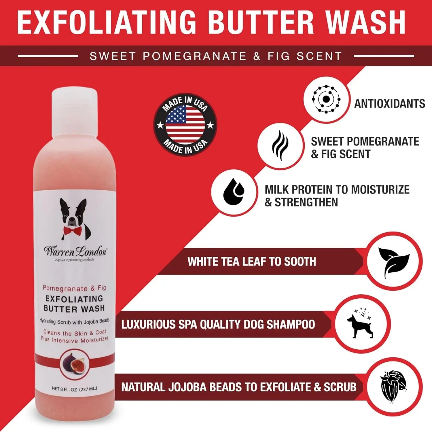 Warren London Butter Combo 8oz – Dog Shampoo & Leave-In Conditioner, Pom & Fig