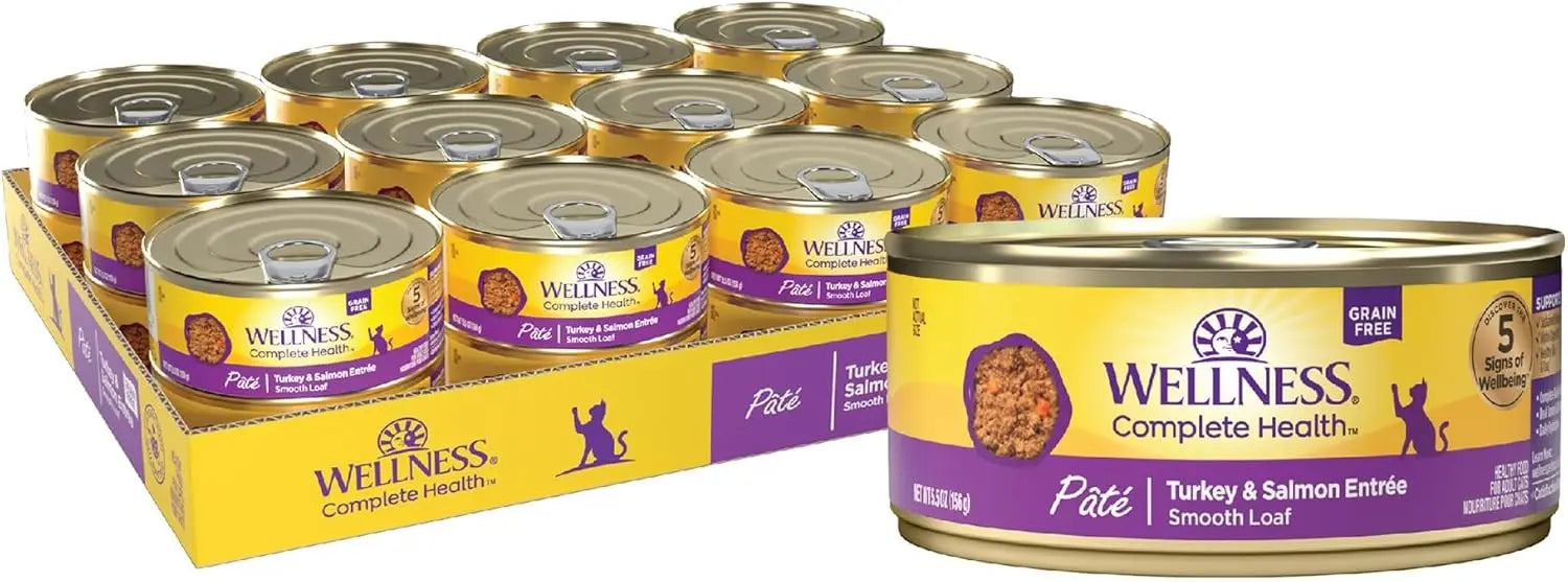 Wellness Complete Health Pate Adult Wet Cat Food, Natural, Protein-Rich, Grain Free