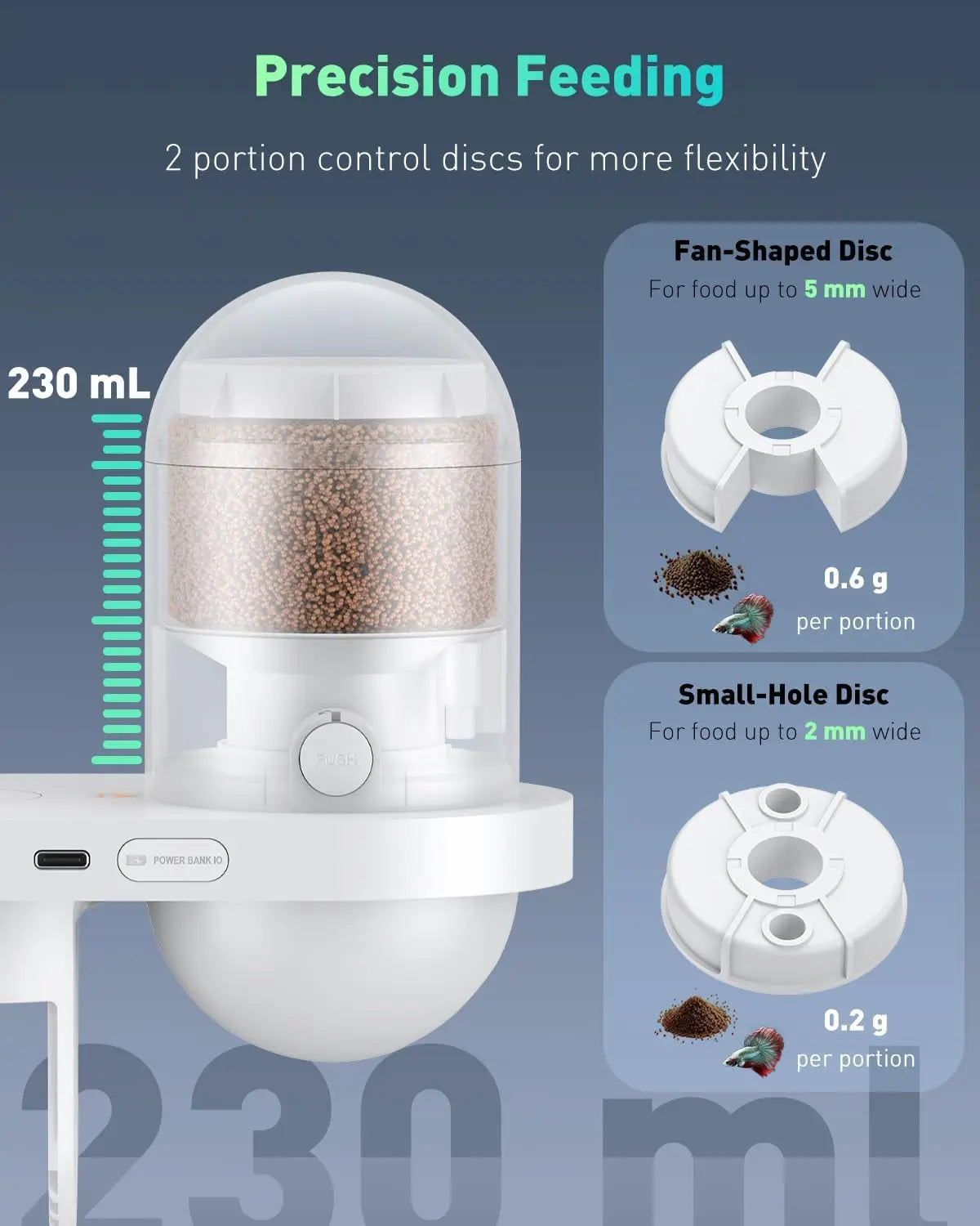 WiFi Automatic Fish Feeder with Camera – App Control, Moisture-Proof, 230ml