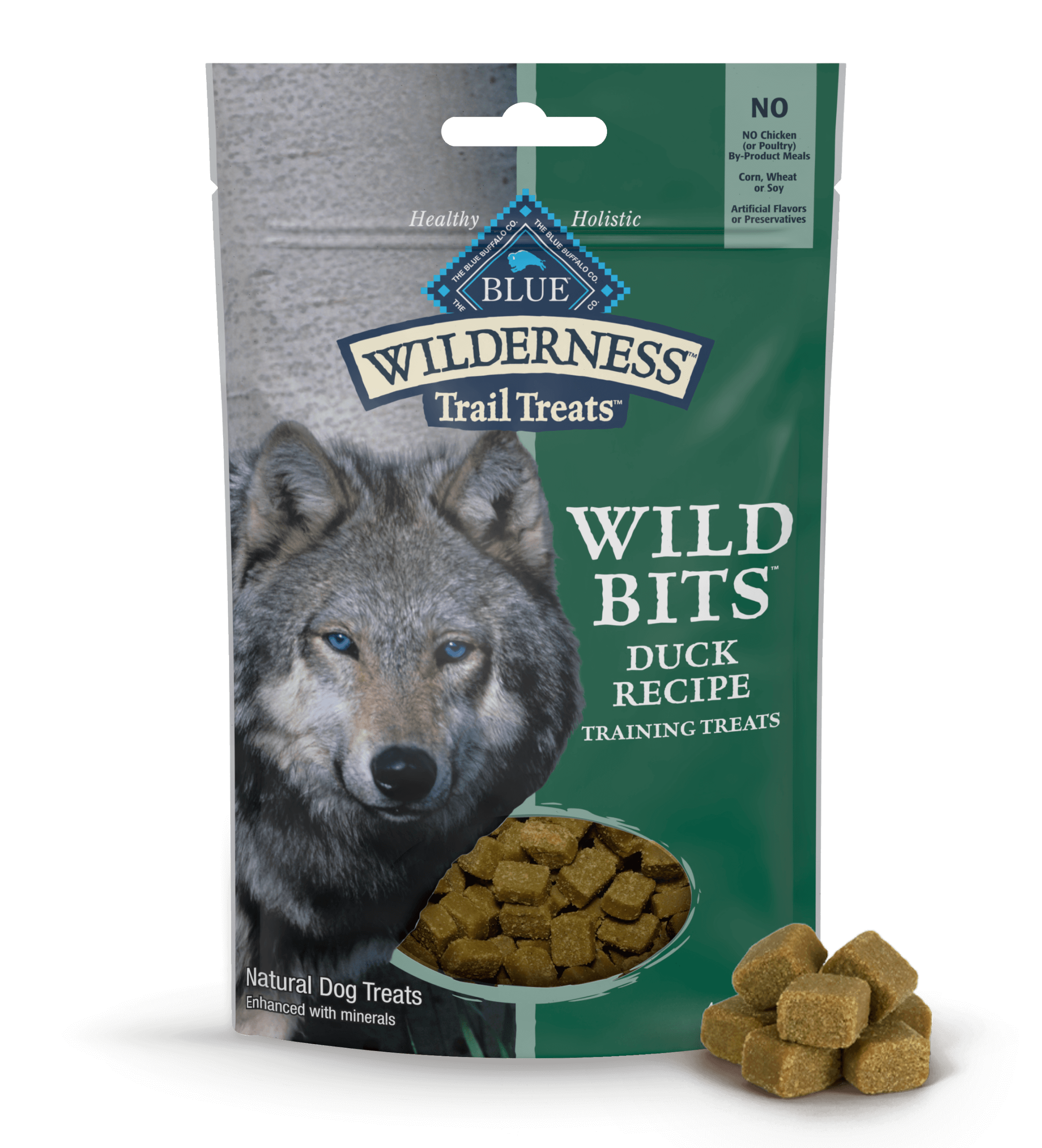 Blue Buffalo Blue Wildnerness Trail Treats High-Protein Soft-Moist Dog Treats Wild Bits Duck Recipe (4oz)