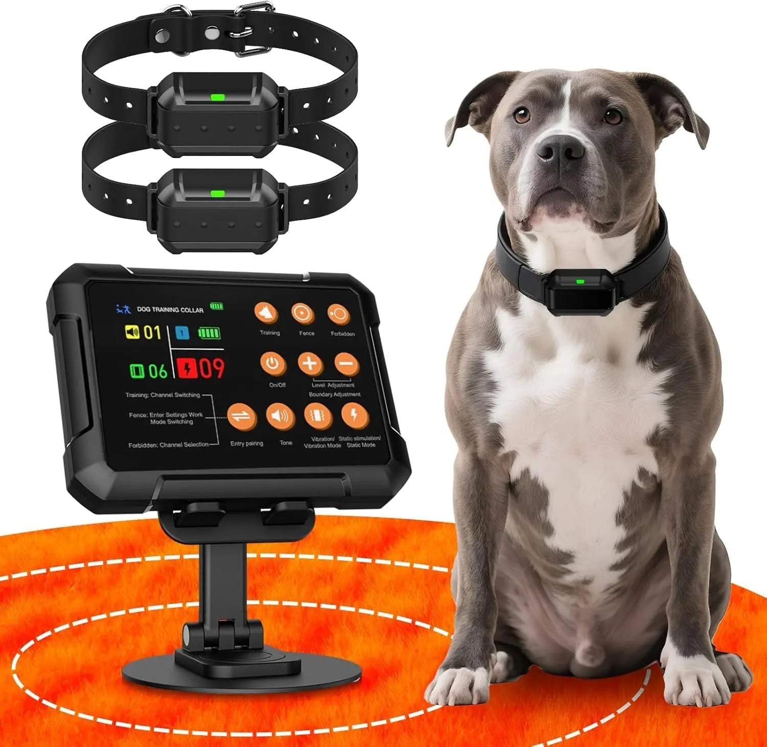 Wireless Dog Fence Radar 3in1 Training No Go Zone Waterproof Collar up to 1 acre